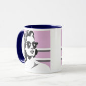 Femme rétro aux lunettes étoilées. マグカップ (正面左)