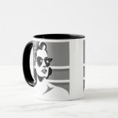 Femme rétro aux lunettes étoilées. マグカップ (正面左)