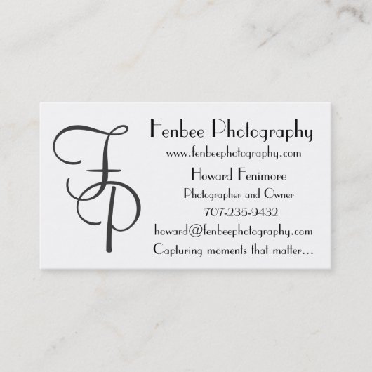 Fenbeeクラシックの白 名刺 (正面)