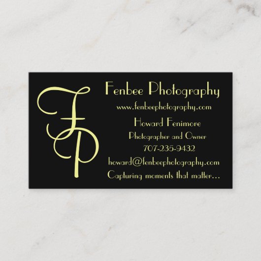 Fenbeeクラシックの黒 名刺 (正面)