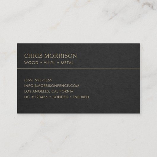 Fence Installation Business Card 名刺 (裏面)