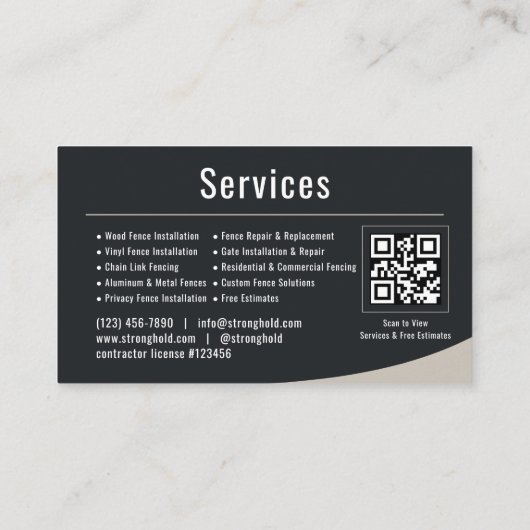 Fence Installation QR Code Professional 名刺 (裏面)