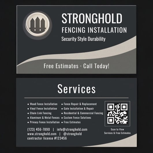 Fence Installation QR Code Professional 名刺