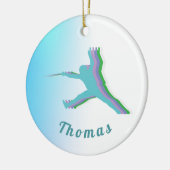 Fencerカラフルシルエットフェンシング少年の名前カッコいい セラミックオーナメント (左)
