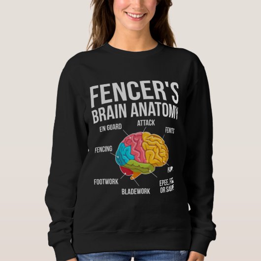 Fencers Brain Anatomy Fencing Fencer スウェットシャツ (正面)