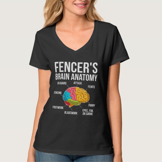 Fencers Brain Anatomy Fencing Fencer Tシャツ (正面)