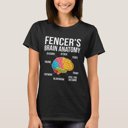 Fencers Brain Anatomy Fencing Fencer Tシャツ (正面)