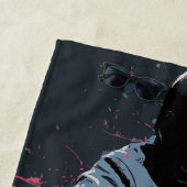 Fencing Athlete Graffiti Pop Art ビーチタオル (インサイチュ)