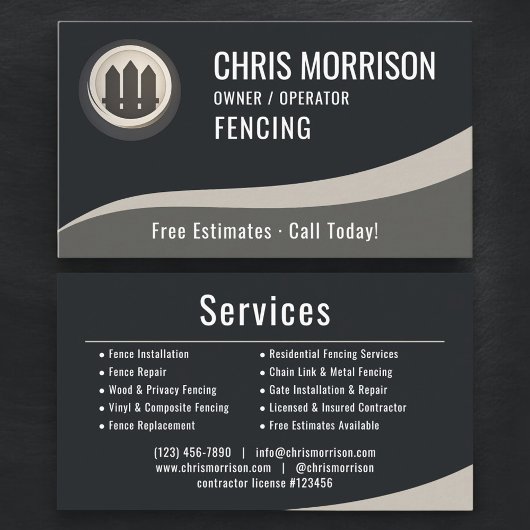 Fencing Fence Builder Repair Professional 名刺