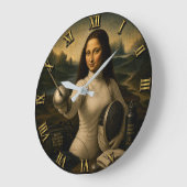 Fencing Funny Mona Lisa ラージ壁時計 (傾斜)