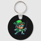 Fencing Leprechaun Kids Mens Womens St Patricks Da キーホルダー (正面)