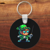 Fencing Leprechaun Kids Mens Womens St Patricks Da キーホルダー (正面)
