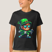 Fencing Leprechaun Kids Mens Womens St Patricks Da Tシャツ (正面)