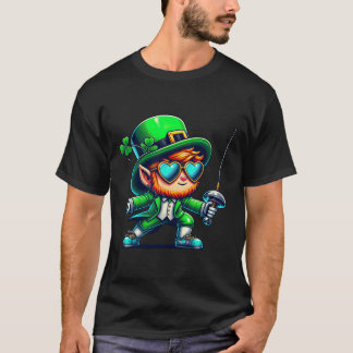 Fencing Leprechaun Kids Mens Womens St Patricks Da Tシャツ