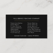 Fencing Residential and Commercial 名刺 (裏面)