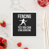 Fencing Sabre Foil Sword Fencer スタンダードカクテルナプキン (インサイチュ)