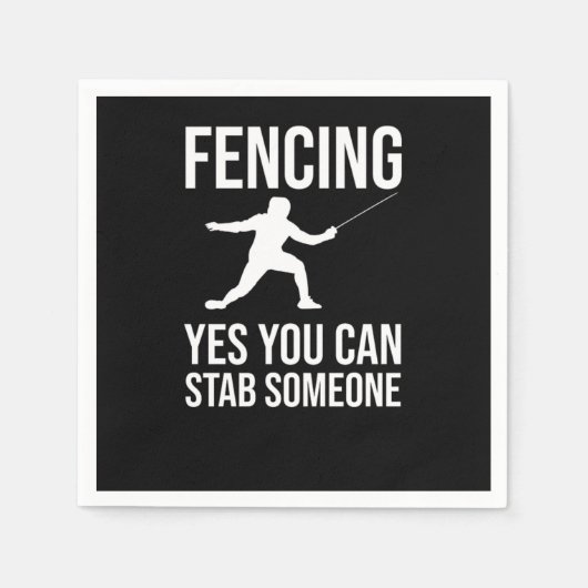 Fencing Sabre Foil Sword Fencer スタンダードカクテルナプキン (正面)