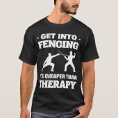Fencing Sport Fencer retro Tシャツ (正面)