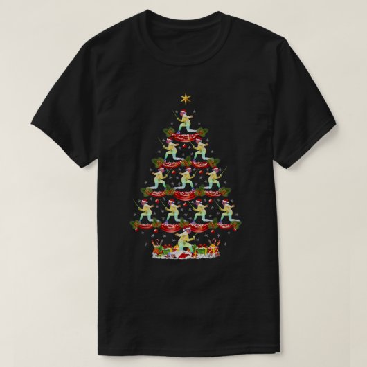 Fencing Sports Xmas Tree Lighting Fencing Christma Tシャツ (デザイン正面)