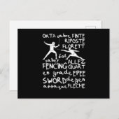 Fencing terms training fencer team foil ポストカード (正面/裏面)