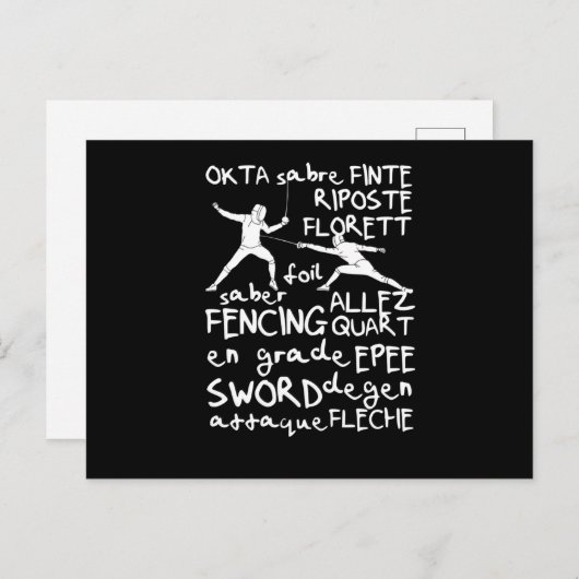 Fencing terms training fencer team foil ポストカード (正面/裏面)