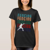 Fencing Vintage Retro Design Fencer Tシャツ (正面)