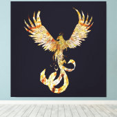 Fênix em chamas - Phoenix on fire. キャンバスプリント (インサイチュ (ウッドフロア))