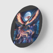 Fênix flamejante Relógio de Parade Redondo ラウンド壁時計 (傾斜)