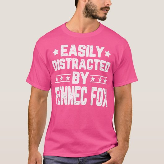 FennecおもしろいキツネFennecキツネLに容易に気を散らす Tシャツ (正面)
