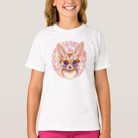 Fennecのかわいいキツネ Tシャツ (正面)