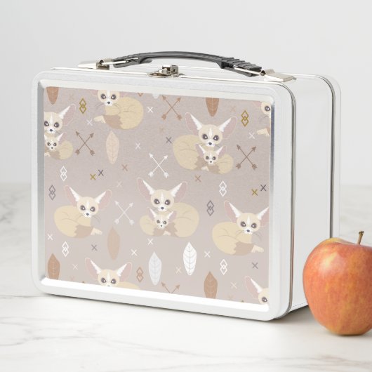 Fennecは矢および羽を孤色に変色させます メタルランチボックス (インサイチュ)