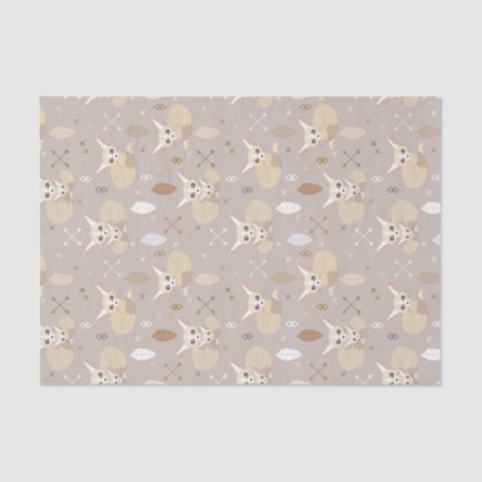 Fennecは矢および羽を孤色に変色させます 薄葉紙 (正面)