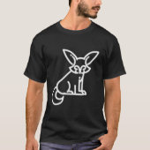 Fennecキツネアニマルバッジパッチラインアートアイコンオウリン Tシャツ (正面)
