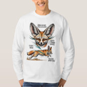 Fennecキツネ生まれ-砂漠精神を盛り上げる Tシャツ (正面)