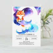 Fennecキツネ誕生日編集可能 招待状 (スタンド正面)