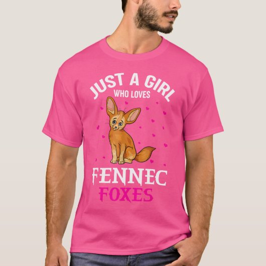 FennecキツネFennecのキツネを愛する女の子のみ Tシャツ (正面)