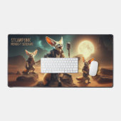 Fennecクールキツネズロックアコースティックギターin Desert デスクマット (キーボード&マウス)