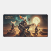 Fennecクールキツネズロックアコースティックギターin Desert デスクマット (正面)