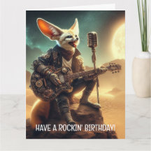 Fennecクールキツネロックスアコースティックギターin砂漠
