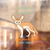 Fennecフォックスカートゥーンイラストレーション ウィンドウサイン (シート2)