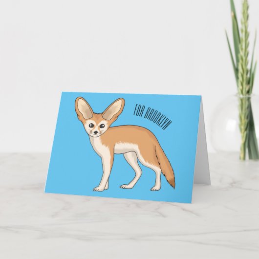 Fennecフォックスカートゥーンイラストレーション カード (正面)
