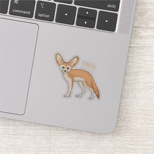 Fennecフォックスカートゥーンイラストレーション シール (詳細)