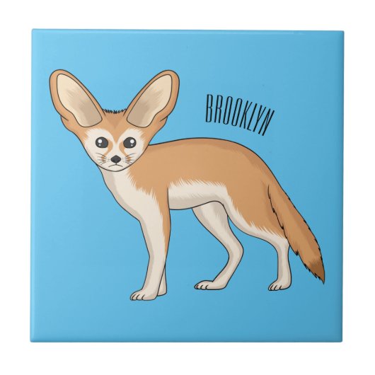 Fennecフォックスカートゥーンイラストレーション タイル (正面)
