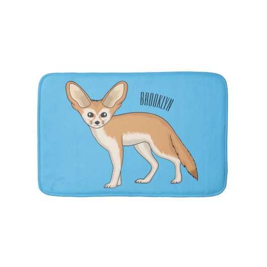 Fennecフォックスカートゥーンイラストレーション バスマット (正面)