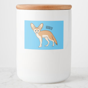 Fennecフォックスカートゥーンイラストレーション フードラベル