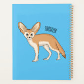 Fennecフォックスカートゥーンイラストレーション プランナー手帳 (裏面)