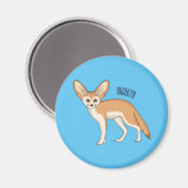 Fennecフォックスカートゥーンイラストレーション マグネット (正面/裏面)