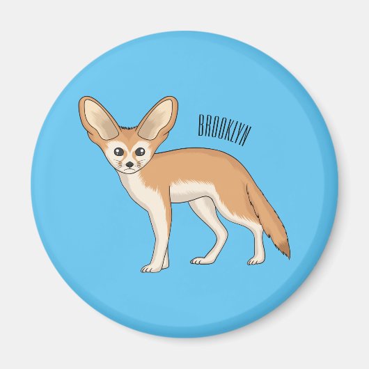 Fennecフォックスカートゥーンイラストレーション マグネット (正面)