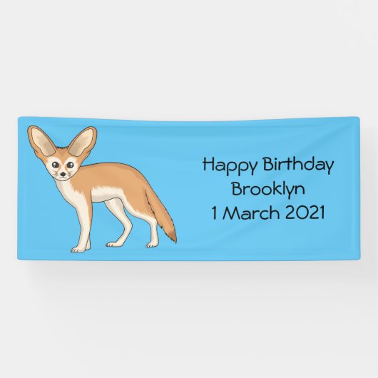 Fennecフォックスカートゥーンイラストレーション 横断幕 (横)
