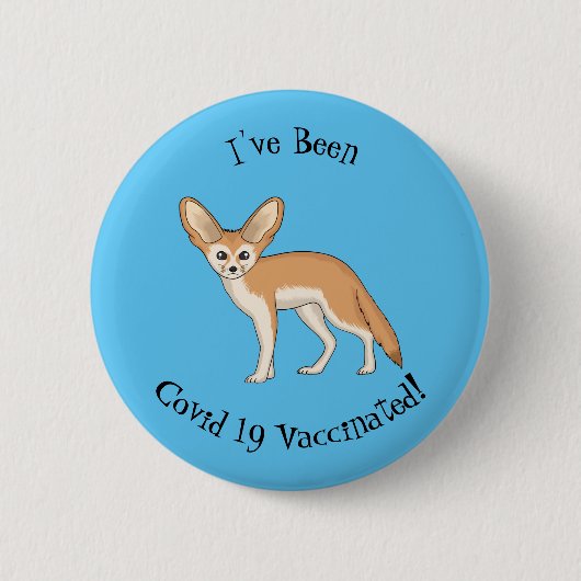 Fennecフォックスカートゥーンイラストレーション 缶バッジ (正面)